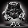 Katze fängt eine Maus